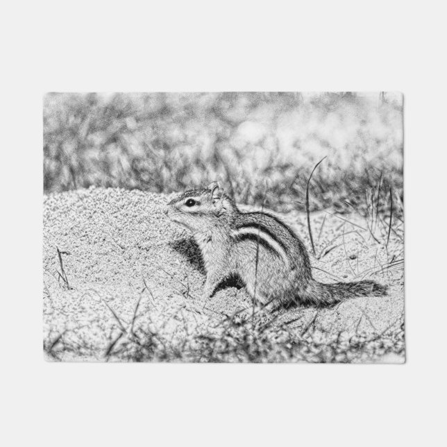Chipmunk Sketch Doormat (Front)