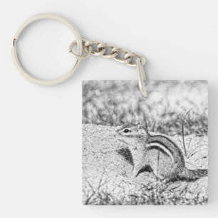 Chipmunk Sketch Key Ring