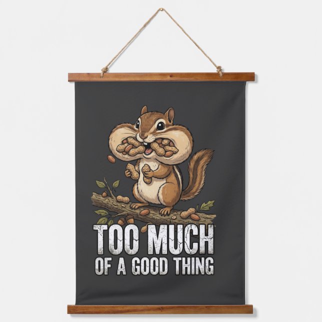 Chipmunk Snack Attack Hanging Tapestry (Front)