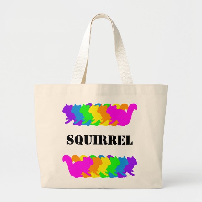 Chipmunk , squirrel , illustration (Colorful) Large Tote Bag (Front)