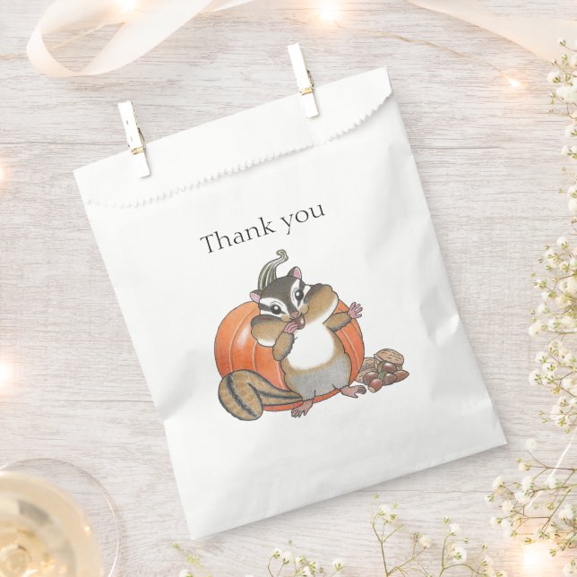 Chipmunk Squirrel Thank you  Favour Bag (Clipped)