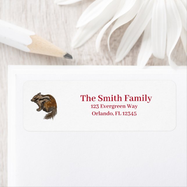 Chipmunk Wilderness Illustration Return Address  (Insitu)