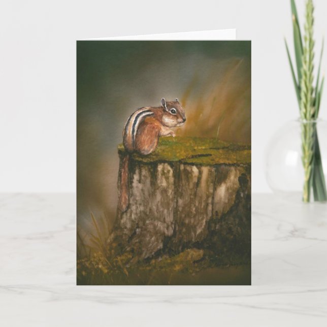 "Chipmunk" Wildlife Art Notecard (Front)