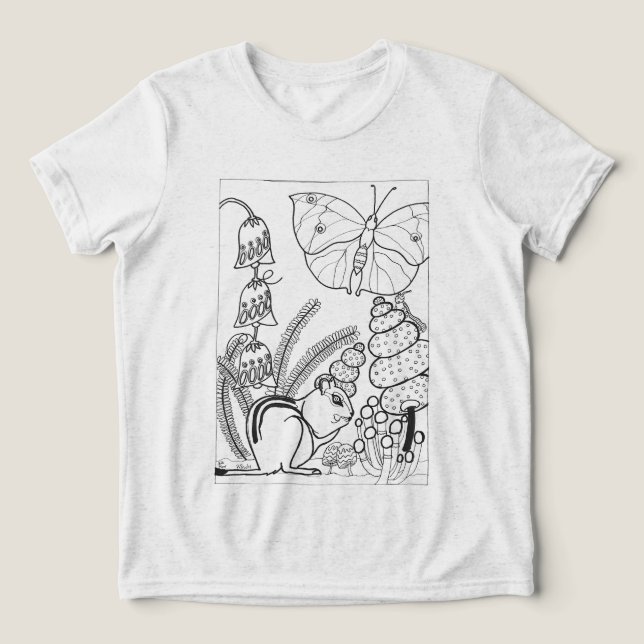 Chipmunk with moth colouring  Tri-Blend shirt (Design Front)