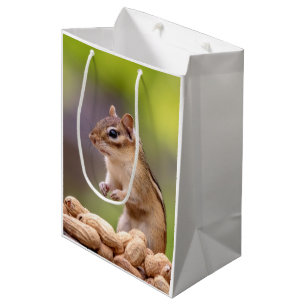 Chipmunk with peanuts medium gift bag