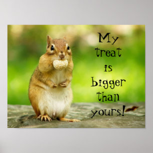 Chipmunk with Treat Poster