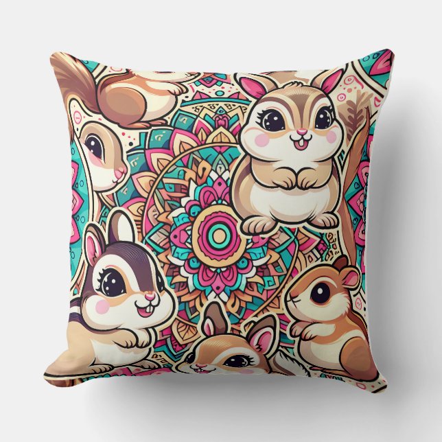 "Chipmunks & Cottontails" Cushion (Front)