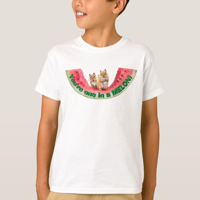 Chipmunks Eating Watermelon T-Shirt (Front)