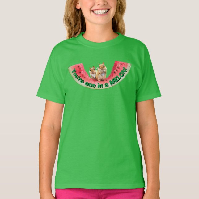 Chipmunks Eating Watermelon T-Shirt (Front)