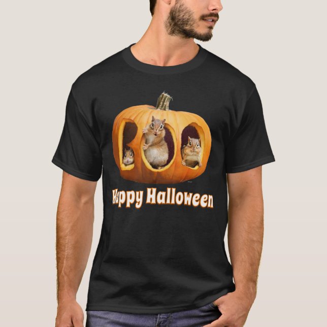 Chipmunks Inside Boo Jack-o-Lantern T-Shirt (Front)
