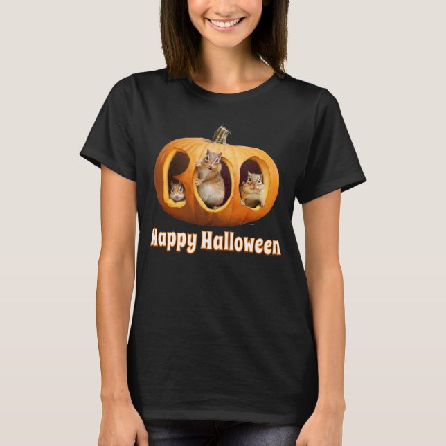 Chipmunks Inside Boo Jack-o-Lantern T-Shirt (Front)