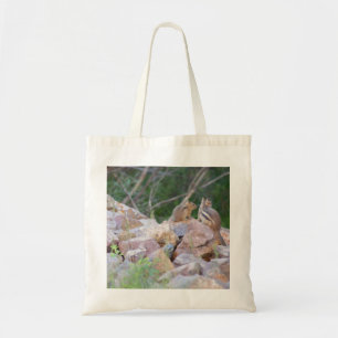 Chipmunks scoping out the horizon tote bag