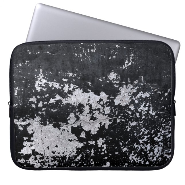 Chipped black paint laptop sleeve (Front)