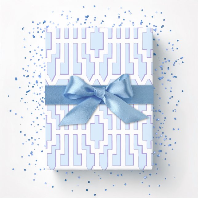 Chippendale Fret in Blue and Purple Wrapping Paper (Creator Uploaded)