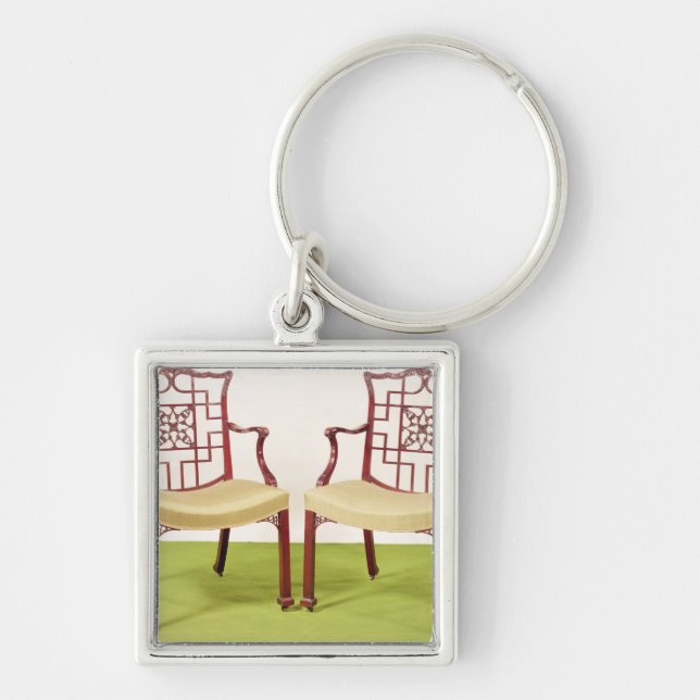 Chippendale mahogany dining chairs key ring (Front)