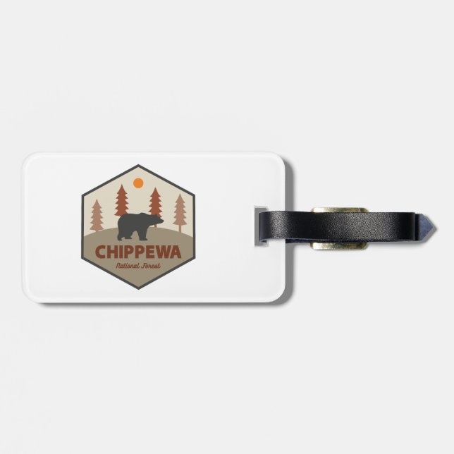 Chippewa National Forest Minnesota Bear Luggage Tag (Back Horizontal)