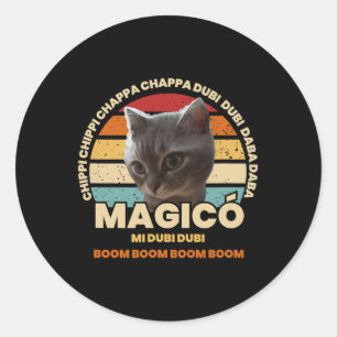 Chippi Chippi Chappa Chappa Dancing Cat Meme 1 Classic Round Sticker