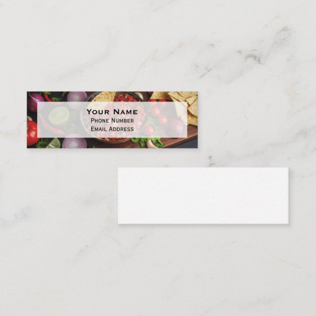Chips and Homemade Salsa Mini Business Card (Front/Back)