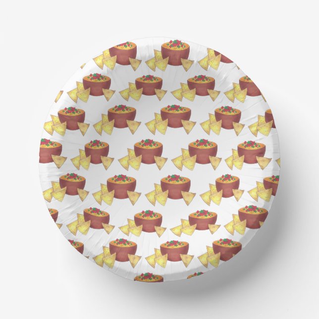 Chips Chilli Con Queso Blanco Nachos Cheese Dip Paper Plate (Front)
