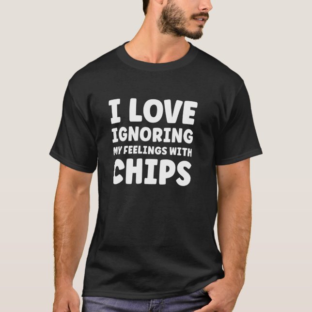 Chips for Women Chips for Men Funny I Love Potato  T-Shirt (Front)