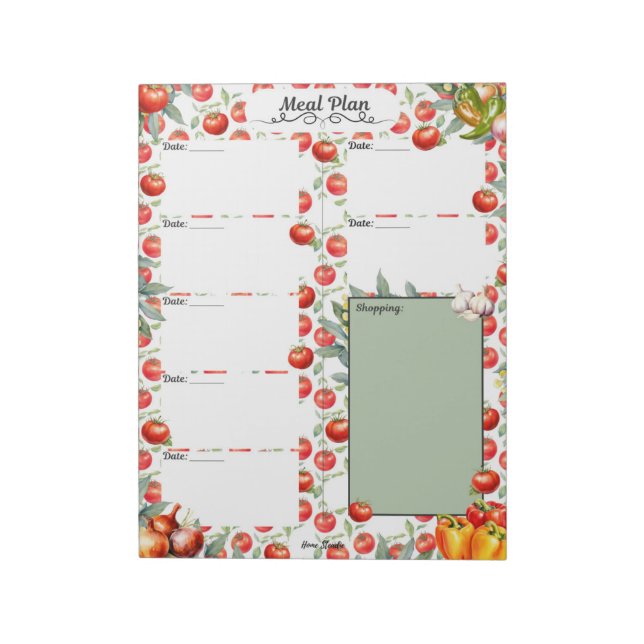 Chips 'N Salsa 7 Day Blank Meal Planner Notepad (Rotated)