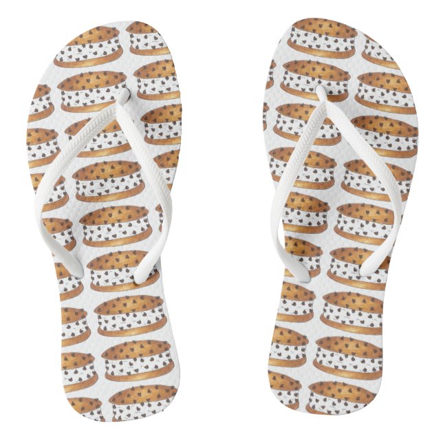 Chipwich Chocolate Chip Cookie Ice Cream Sandwich Jandals (Footbed)