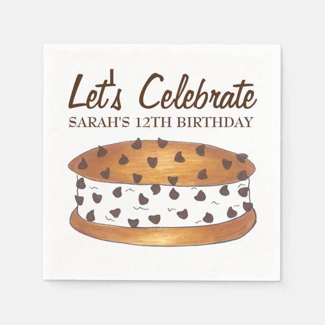 Chipwich Chocolate Chip Cookie Ice Cream Sandwich Napkin (Front)