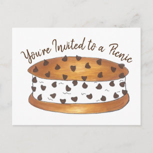 Chipwich Ice Cream Sandwich Picnic Invitation Postcard