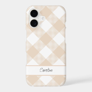 Chique Beige White Gingham Plaid Pattern Name