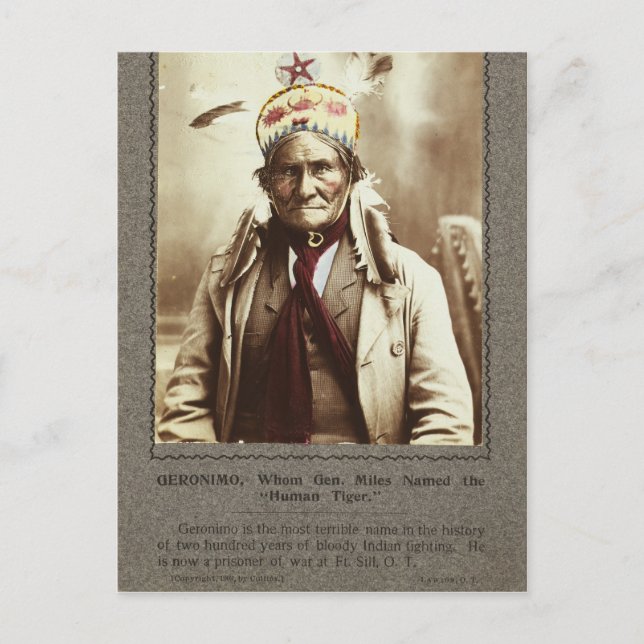 Chiricahua Apache Indian Leader Geronimo Portrait Postcard (Front)