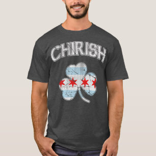 Chirish Chicago Flag Shamrock T-Shirt