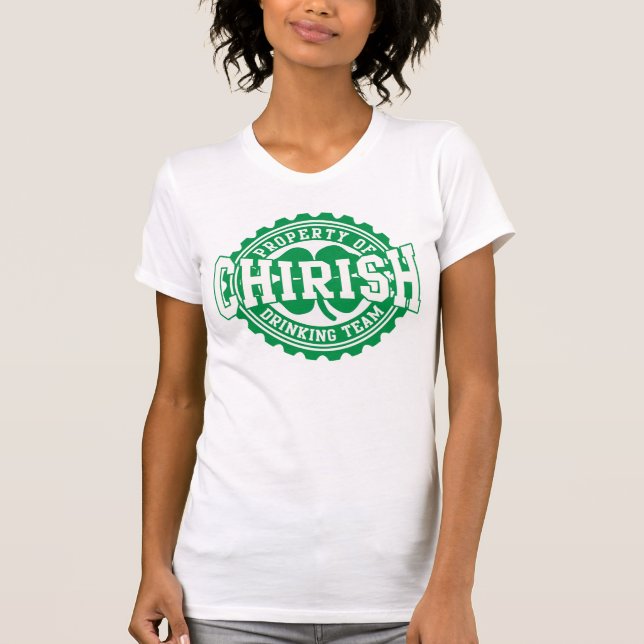 Chirish Chicago Irish Bottle Cap Drinking Team T-Shirt (Front)