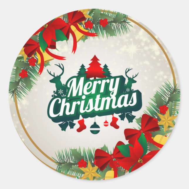 chirismas stikers 2023 classic round sticker (Front)