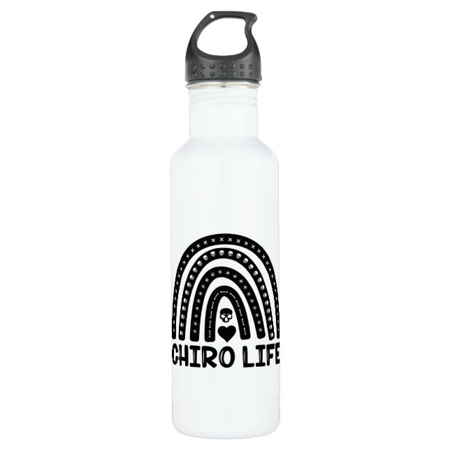 Chiro Life Chiropractic Spine Chiropractor 710 Ml Water Bottle (Front)