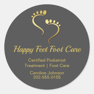 Chiropodist Podiatrist Pedicure Foot Care Business Classic Round Sticker