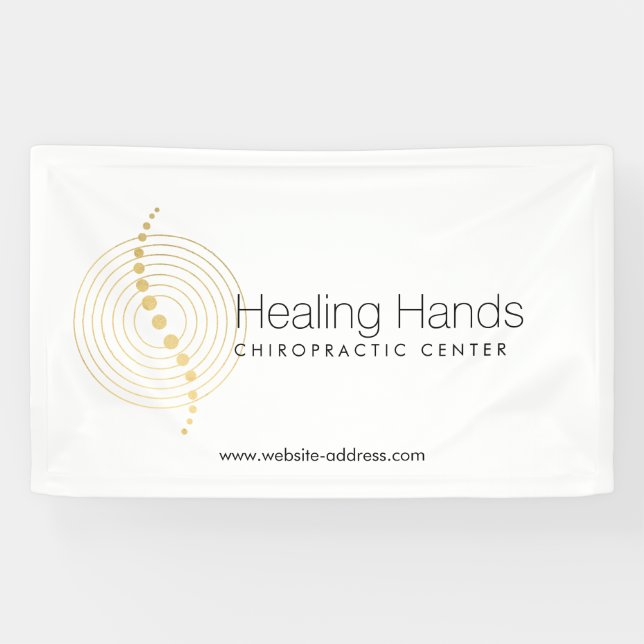 Chiropractic Abstract Gold Circles Logo Banner (Horizontal)