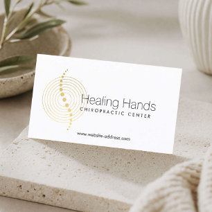 Chiropractic Abstract Gold Circles Logo Business Card