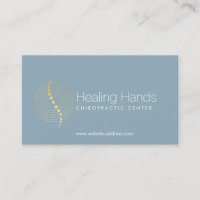 Chiropractic Abstract Gold Circles Logo on Blue