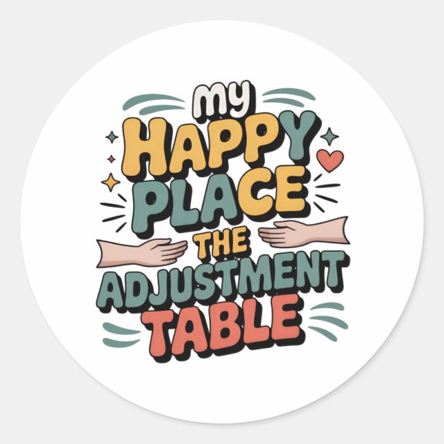 Chiropractic Adjustment Bliss for Back Pain Relief Classic Round Sticker (Front)