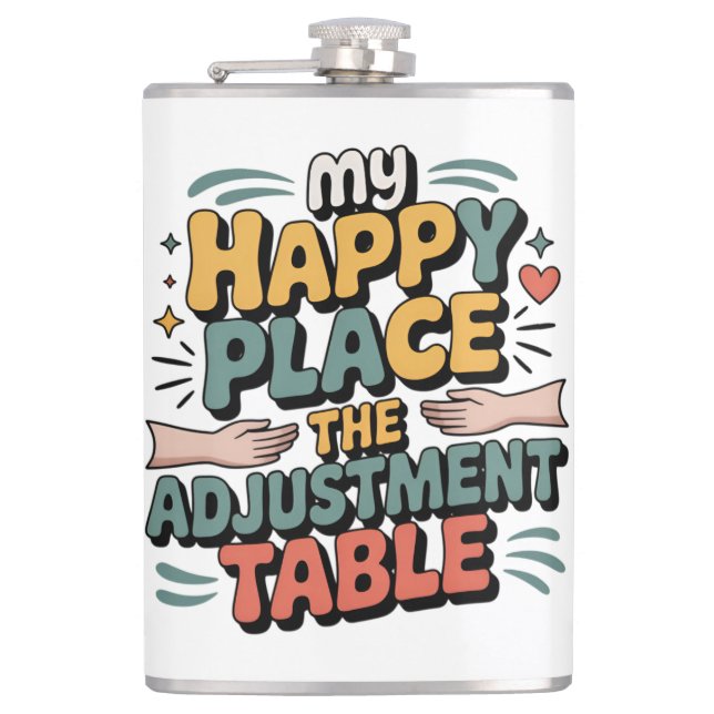 Chiropractic Adjustment Bliss for Back Pain Relief Hip Flask (Front)