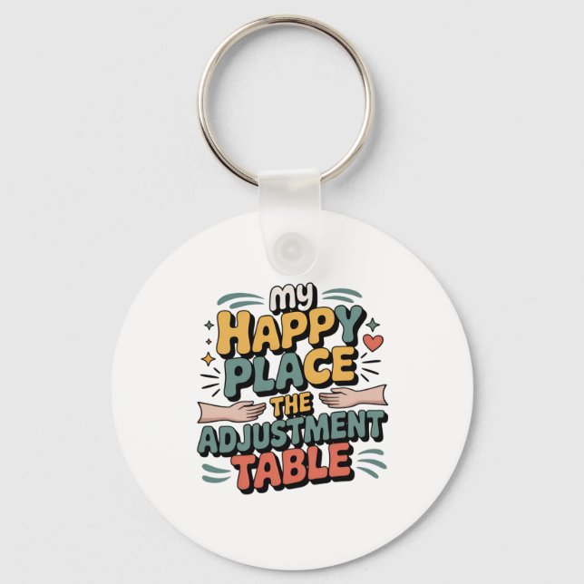 Chiropractic Adjustment Bliss for Back Pain Relief Key Ring (Front)