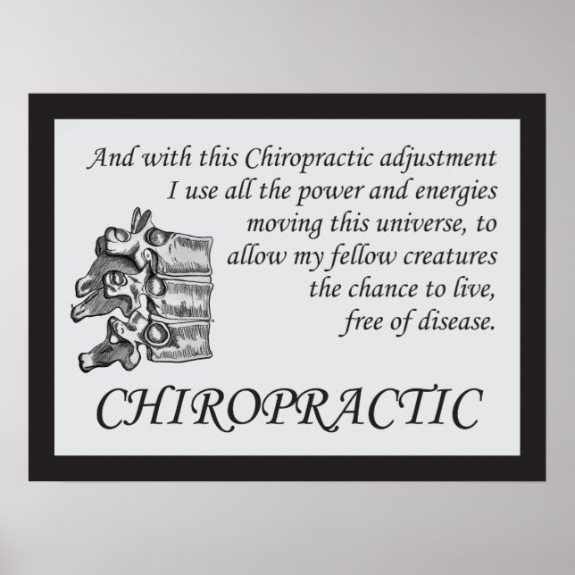 Chiropractic Adjustment Quotes Sayings Poster (Front)