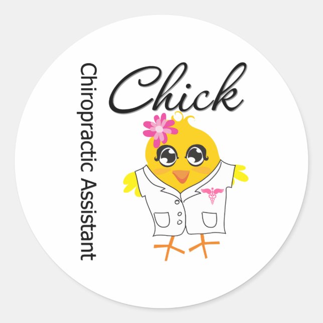Chiropractic Assistant Chick Classic Round Sticker (Front)