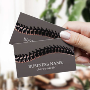 Chiropractic Black Spine Therapist Chiropractor Business Card