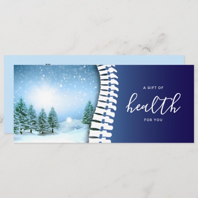 Chiropractic Blue Spine Holiday Gift Certificate (Front/Back)