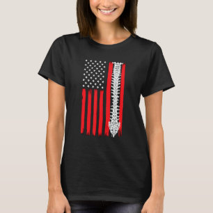Chiropractic Bone Back Spine American Flag Chiropr T-Shirt