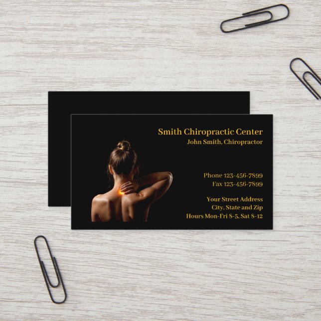 Chiropractic Chiropractic Clinic Business Card (Front/Back In Situ)