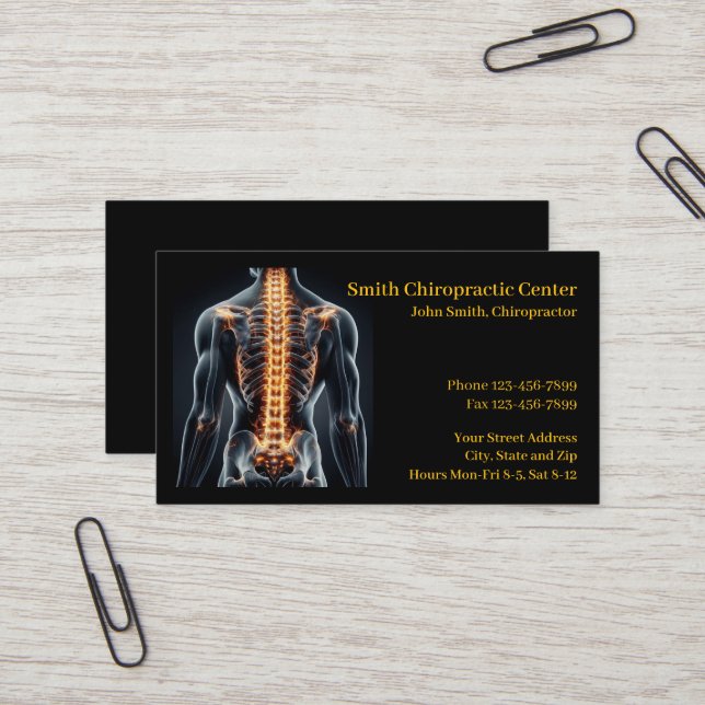Chiropractic Chiropractic Clinic Business Card (Front/Back In Situ)