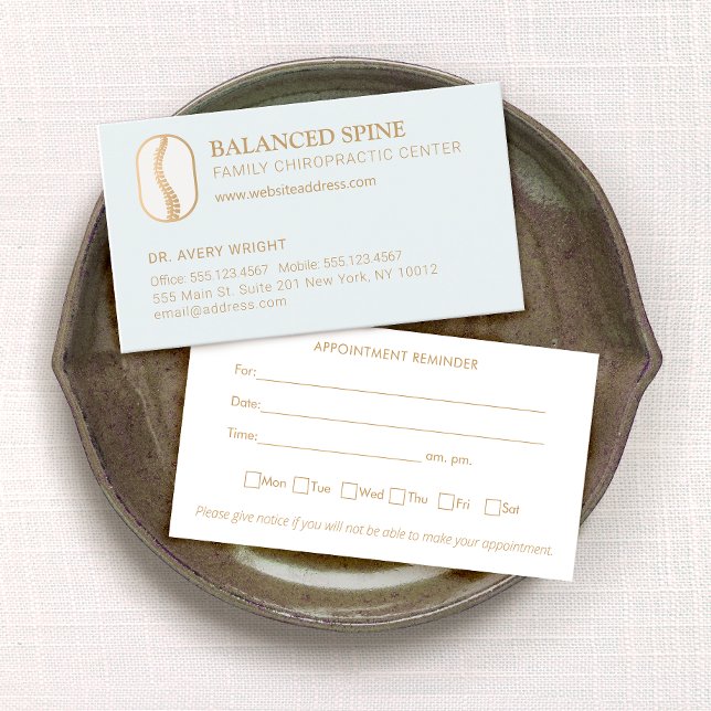 Chiropractic Chiropractor Appointment Reminder Business Card (Creator Uploaded)