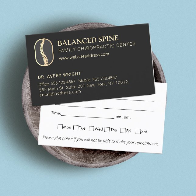 Chiropractic Chiropractor Appointment Reminder Business Card (Creator Uploaded)